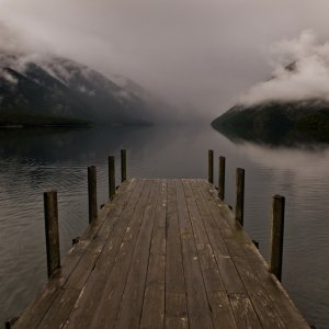 landing stage at fogy lake in the nelson lakes national park, new zealand,Peter Wey