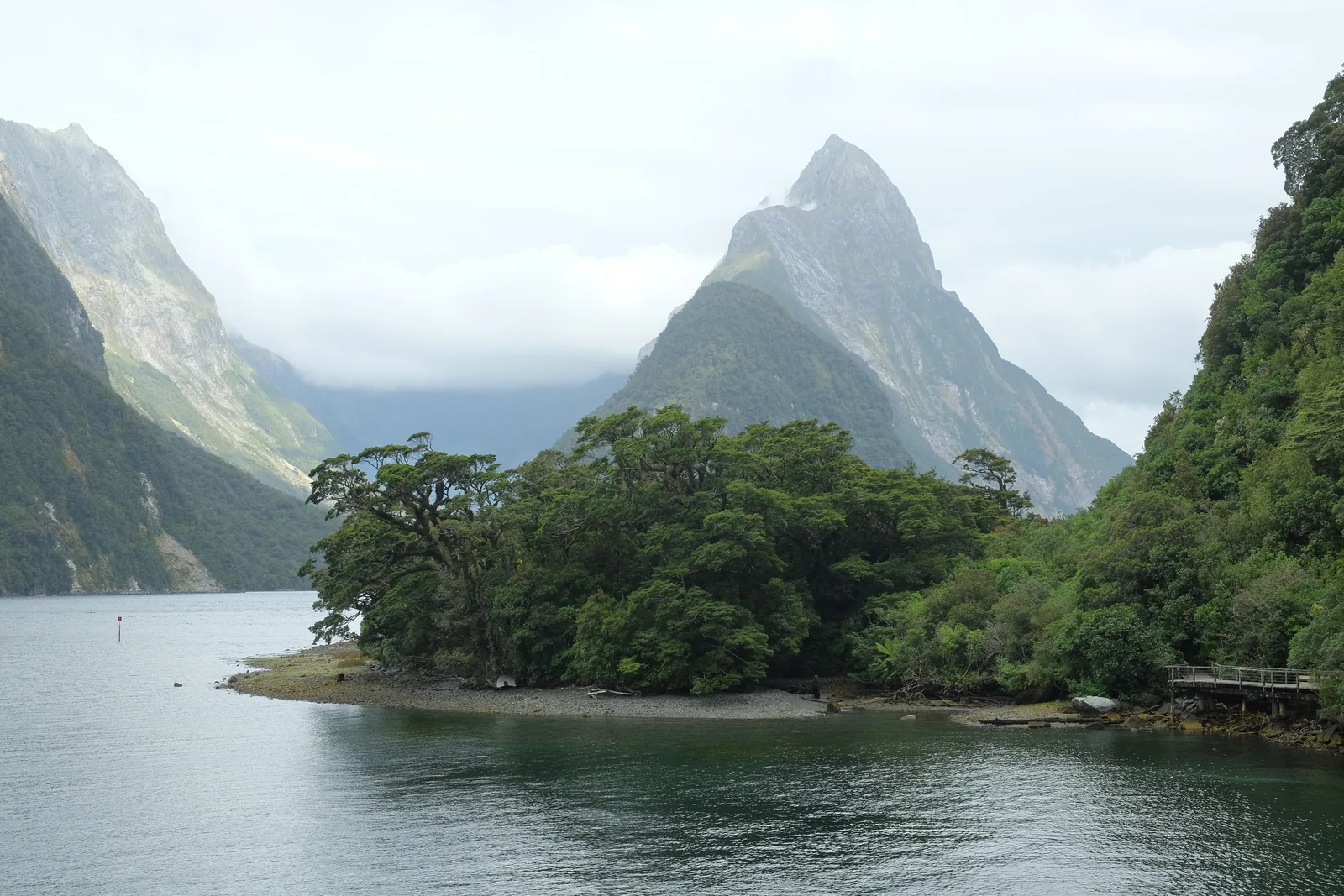 Mitre Peak seen from Freshwater Basin, Milford Sound.